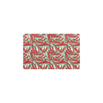 Chilli Pepper Pattern Print Design 04 Kitchen Mat