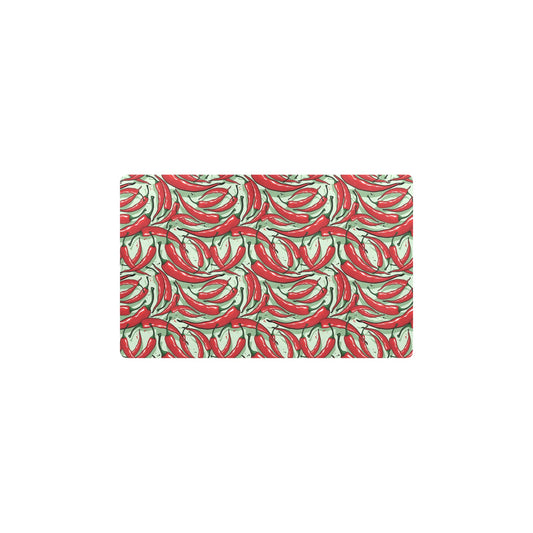 Chilli Pepper Pattern Print Design 04 Kitchen Mat