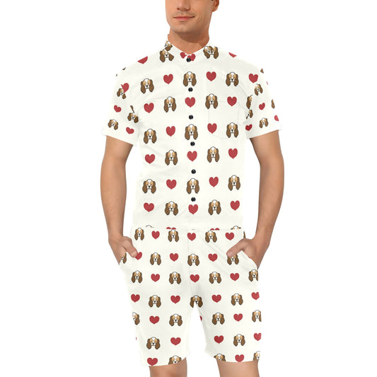 Cavalier King Charles Spaniels Pattern Print Design 01 Men's Romper