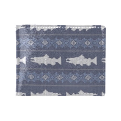 Salmon Fish Knit Style Print Design LKS304 Men's ID Card Wallet