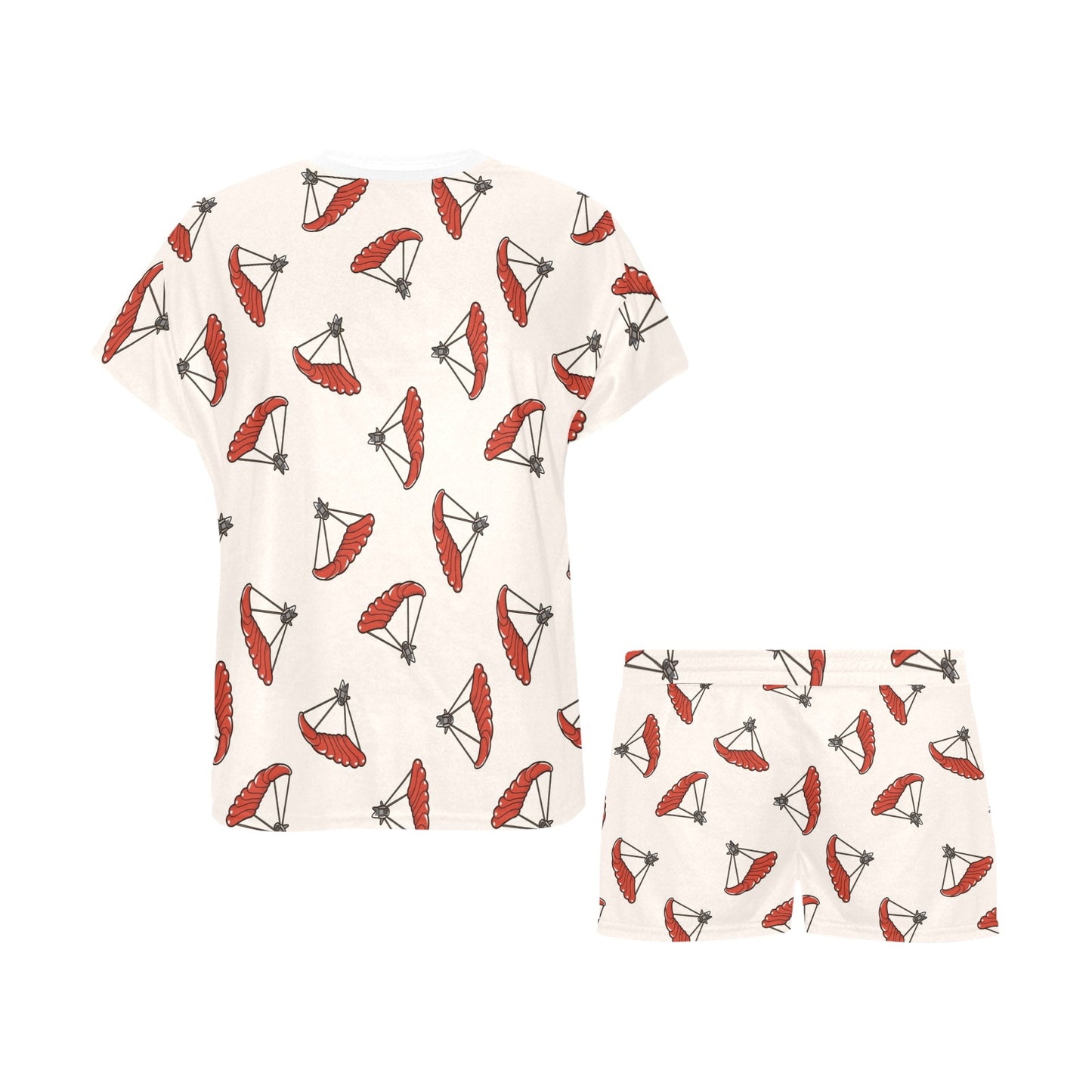 Skydiver Print Design LKS302 Women's Short Pajama Set