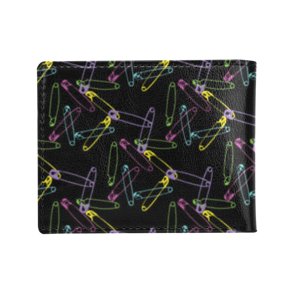 Safety Pin Print Design LKS304 Men's ID Card Wallet