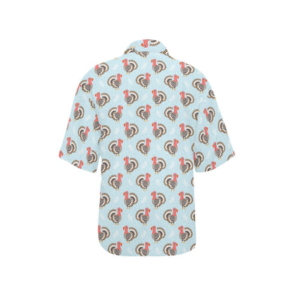 Turkey Print Design LKS403 Women's Hawaiian Shirt