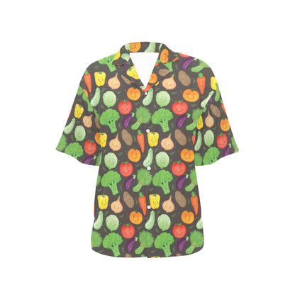Vegan Funny Themed Design Print Women's Hawaiian Shirt