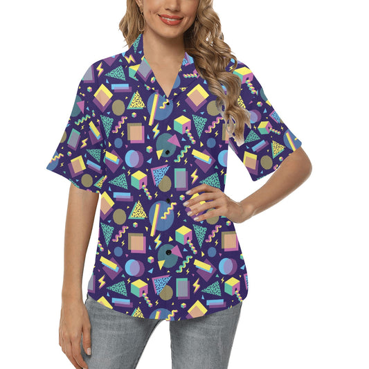 Geometric Print Design LKS401 Women's Hawaiian Shirt
