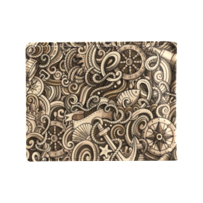 Nautical Tattoo Design Themed Print Men's ID Card Wallet