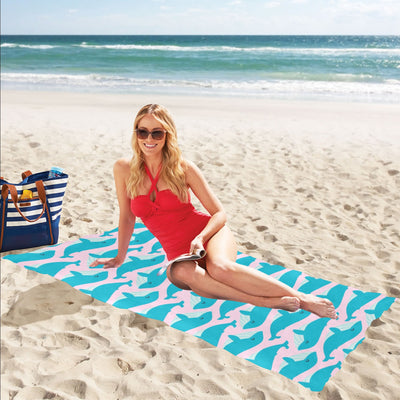 Whale Print Design LKS302 Beach Towel 32" x 71"