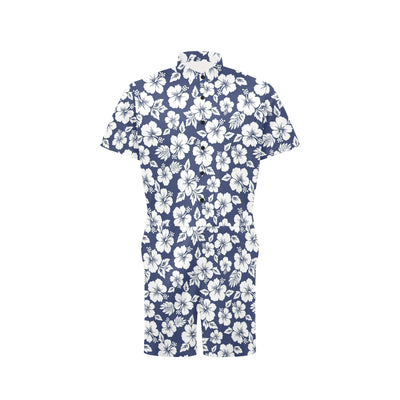 Hibiscus Pattern Print Design HB012 Men's Romper