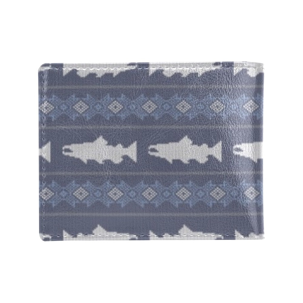 Salmon Fish Knit Style Print Design LKS304 Men's ID Card Wallet