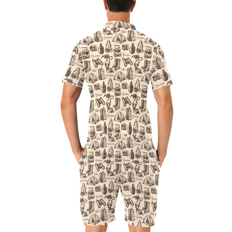 Camping Pattern Print Design 01 Men's Romper