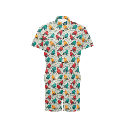 Birds Pattern Print Design 04 Men's Romper