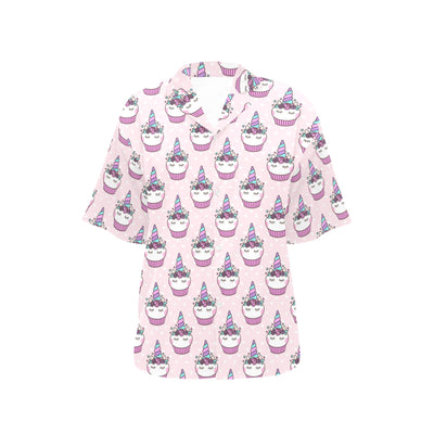 Cupcakes Unicorn Print Pattern Women's Hawaiian Shirt