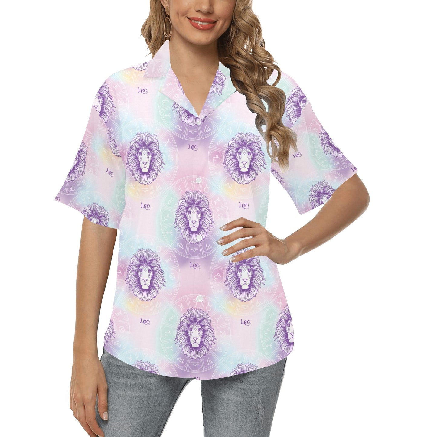Leo Pattern Print Design 03 Women's Hawaiian Shirt