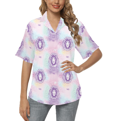 Leo Pattern Print Design 03 Women's Hawaiian Shirt