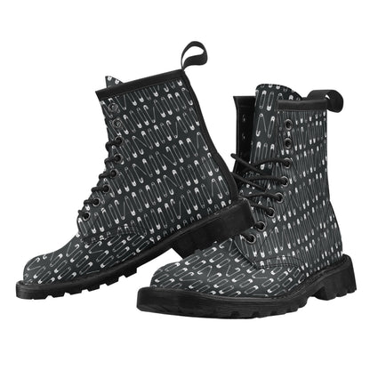 Safety Pin Print Design LKS302 Women's Boots