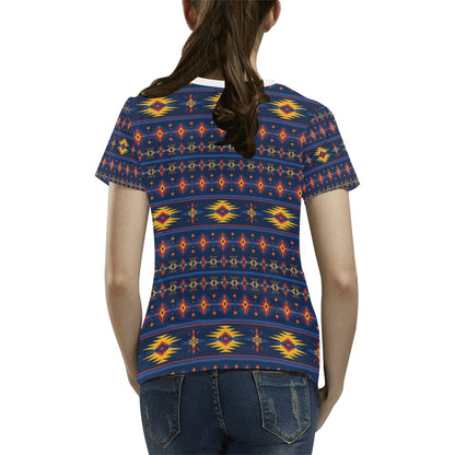 Southwest Pattern Print Design LKS306 Women's  T-shirt