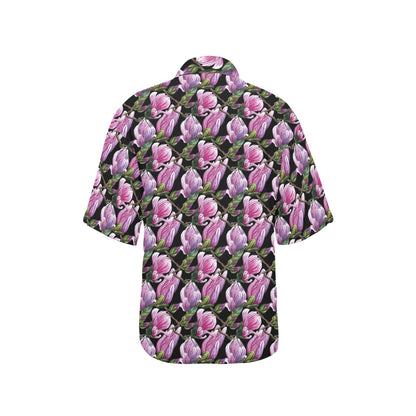Magnolia Pattern Print Design MAG011 Women's Hawaiian Shirt