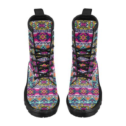 Indian Navajo Color Themed Design Print Women's Boots
