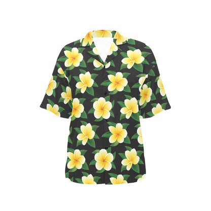 Plumeria Pattern Print Design A03 Women's Hawaiian Shirt