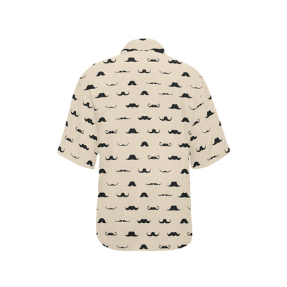 Mustache Pattern Print Design A03 Women's Hawaiian Shirt