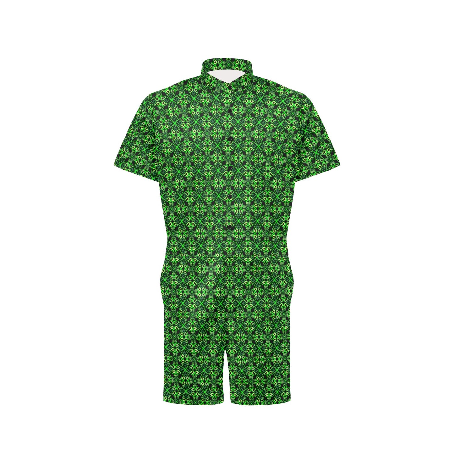 Celtic Green Neon Design Men's Romper