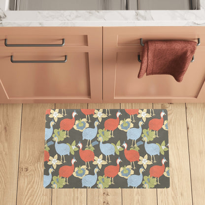 Guinea Fowl Pattern Print Design 02 Kitchen Mat