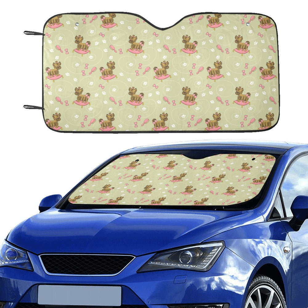 Yorkshire Cute Terriers Print Design LKS301 Car front Windshield Sun Shade