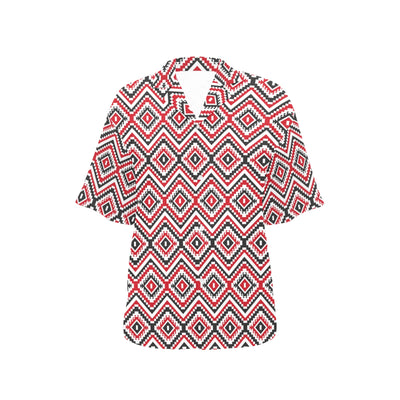 Native American Themed Tribal Print Women's Hawaiian Shirt