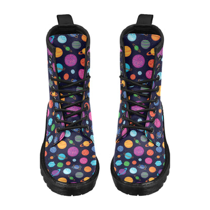 Planet Multicolor Print Design LKS302 Women's Boots