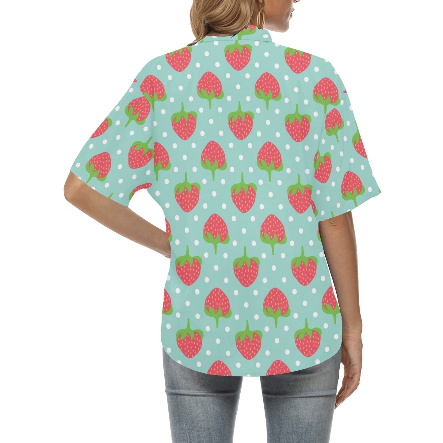 Strawberry Pattern Print Design SB06 Women's Hawaiian Shirt
