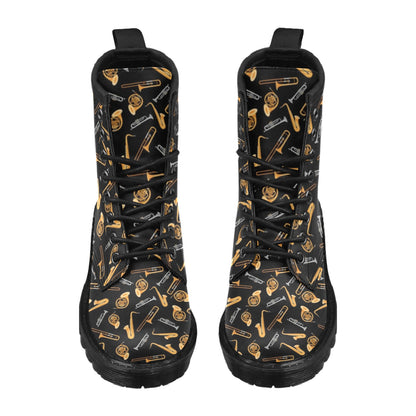 Saxophone Print Design LKS403 Women's Boots