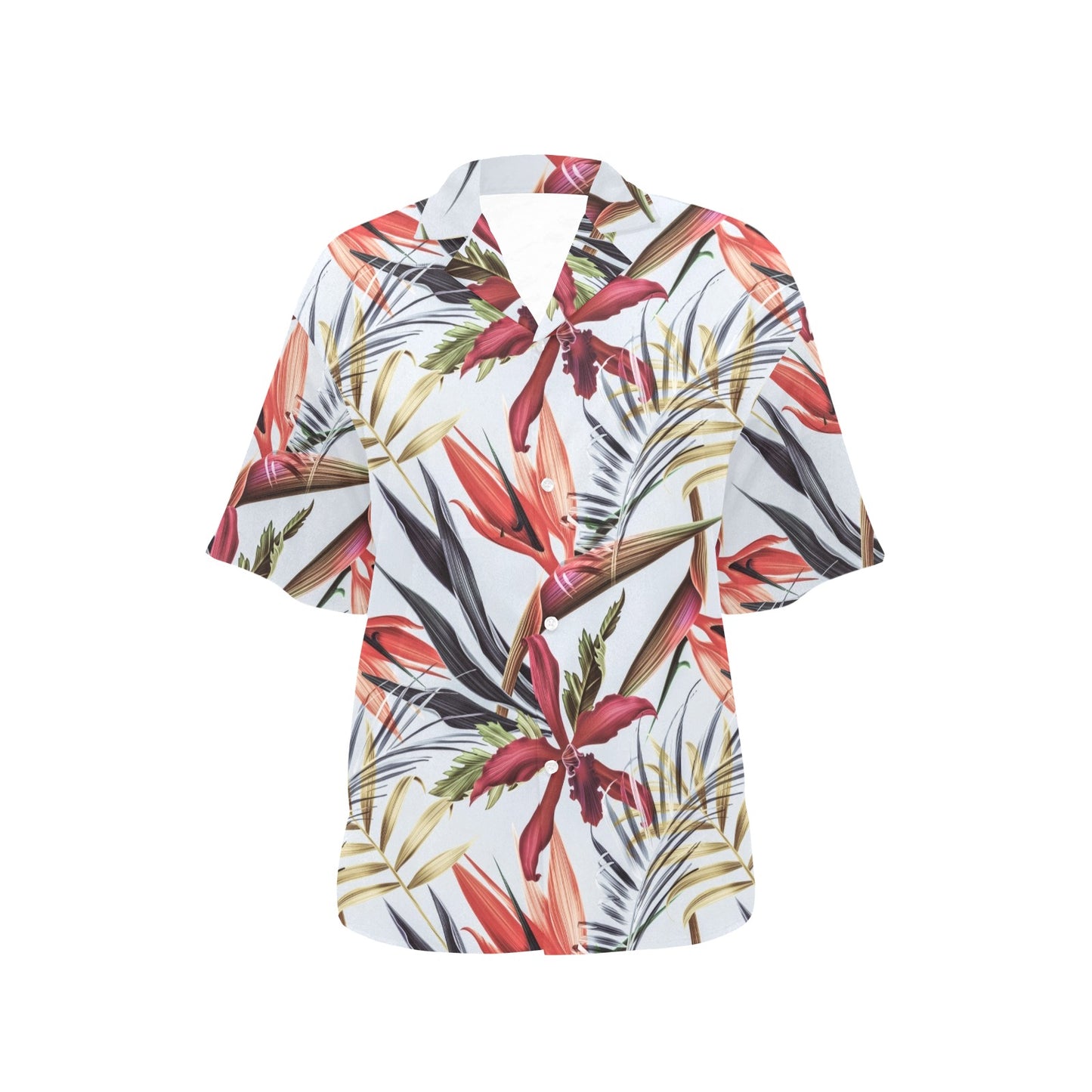 Tropical Flower Pattern Print Design TF021 Women's Hawaiian Shirt