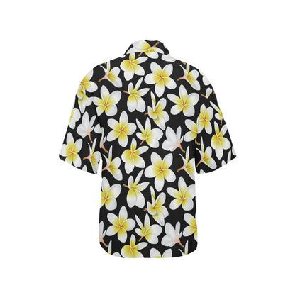 Yellow Plumeria Hawaiian Flowers Women's Hawaiian Shirt