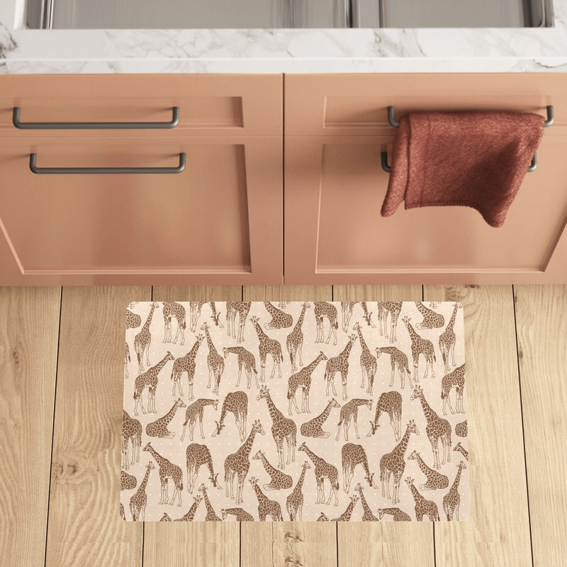 Giraffe Pattern Design Print Kitchen Mat