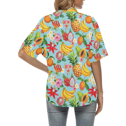 Tropical Fruits Pattern Print Design TF01 Women's Hawaiian Shirt