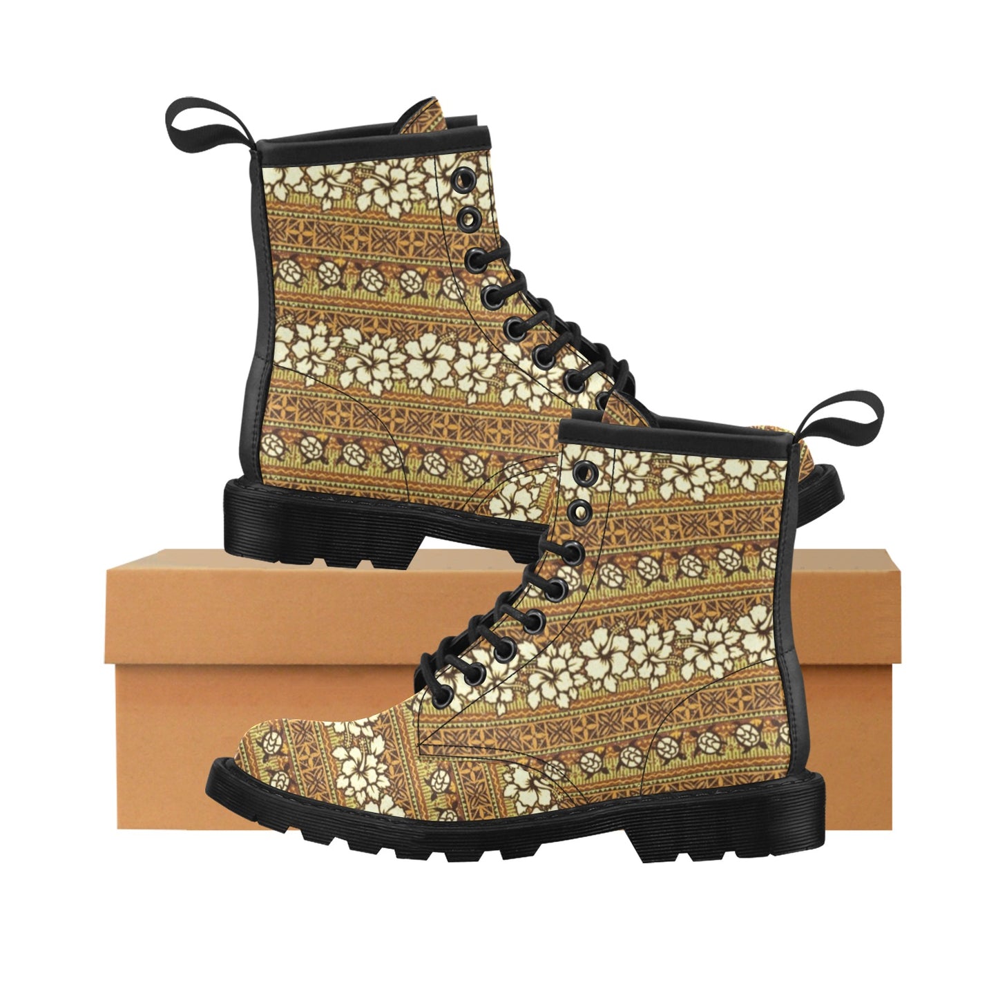 Hawaiian Themed Pattern Print Design H015 Women's Boots