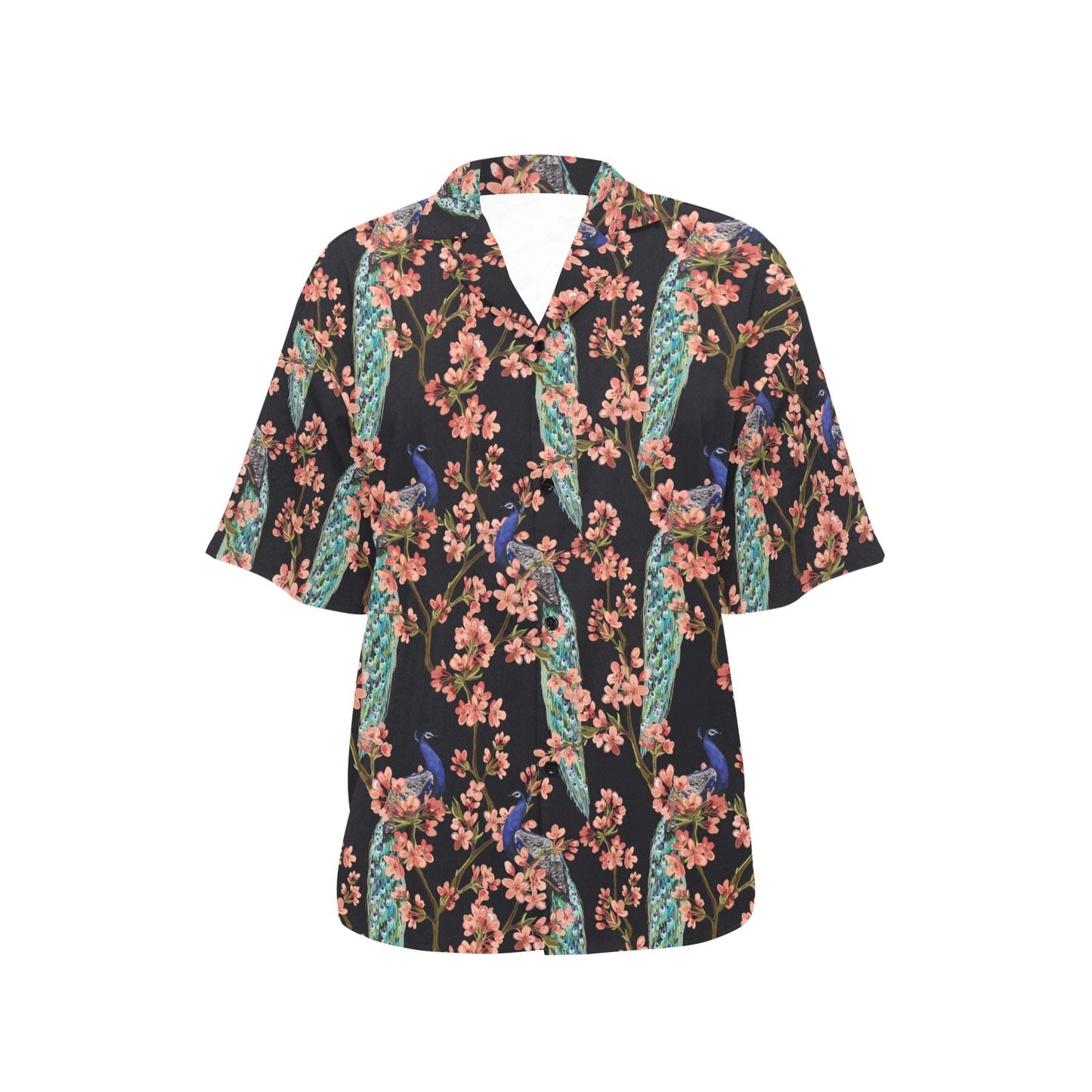Peacock Pattern Print Design A01 Women's Hawaiian Shirt