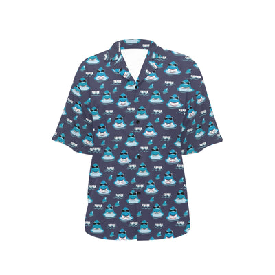 Shark Print Design LKS309 Women's Hawaiian Shirt