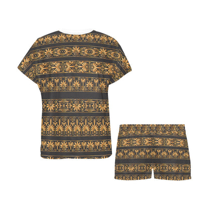 Ancient Greek Print Design LKS303 Women's Short Pajama Set
