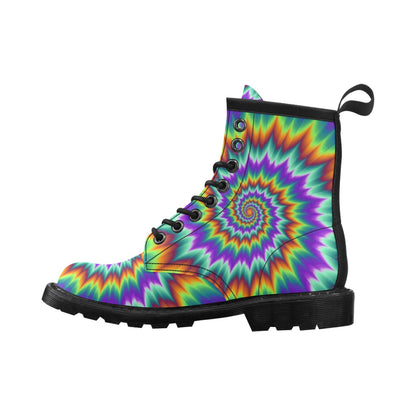 Optical illusion Pulsing fiery spirals Women's Boots