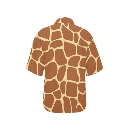 Giraffe Texture Print Women's Hawaiian Shirt