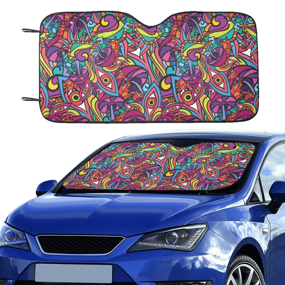 Trippy Print Design LKS302 Car front Windshield Sun Shade