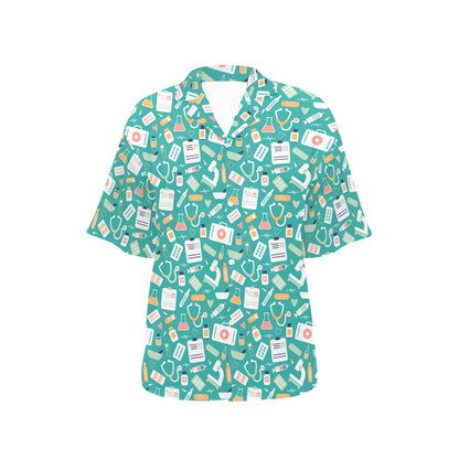 Medical Pattern Print Design 03 Women's Hawaiian Shirt