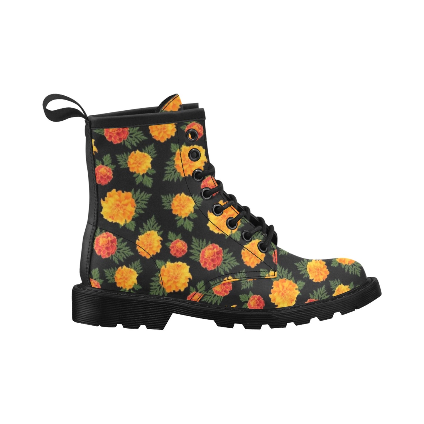 Marigold Pattern Print Design MR05 Women's Boots