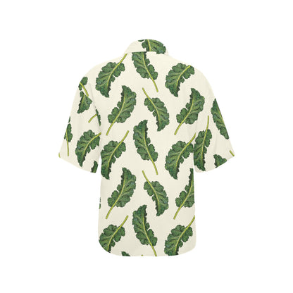 Kale Pattern Print Design 03 Women's Hawaiian Shirt