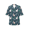 Llama Pattern Print Design 06 Women's Hawaiian Shirt