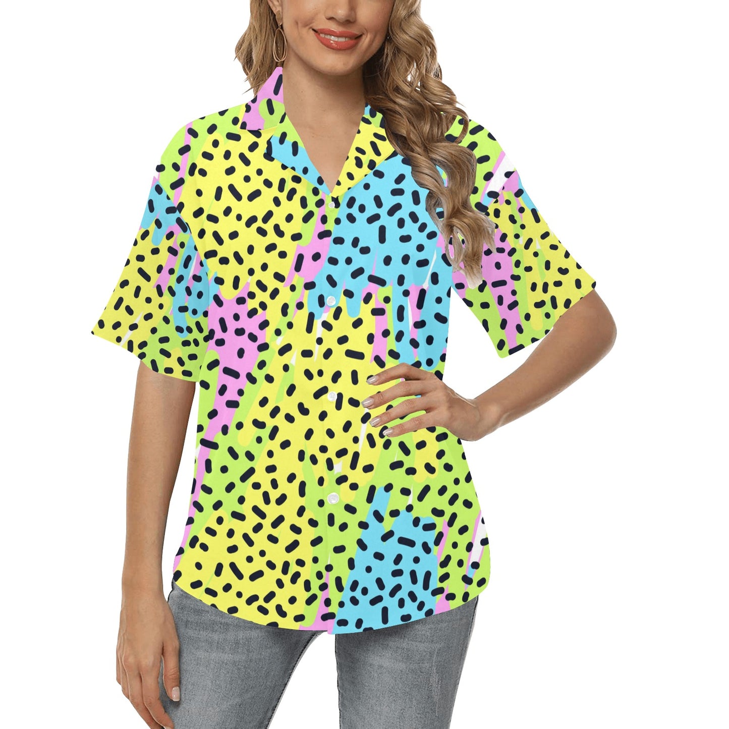 90s Pattern Print Design 2 Women's Hawaiian Shirt