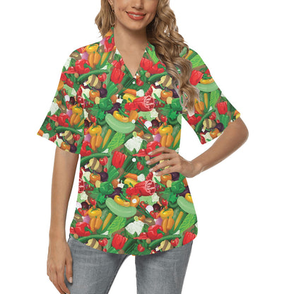 Salad Mix Vegetableprint Design LKS301 Women's Hawaiian Shirt