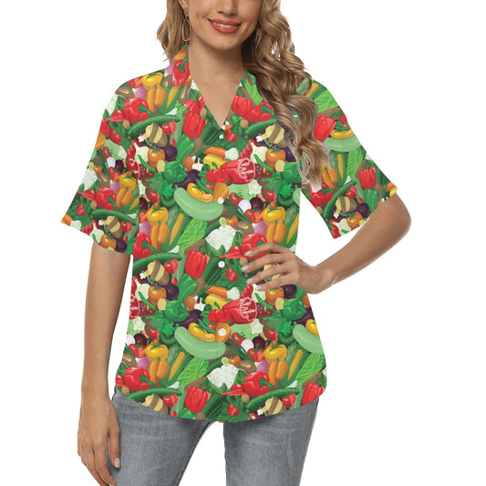 Salad Mix Vegetableprint Design LKS301 Women's Hawaiian Shirt