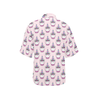 Cupcakes Unicorn Print Pattern Women's Hawaiian Shirt